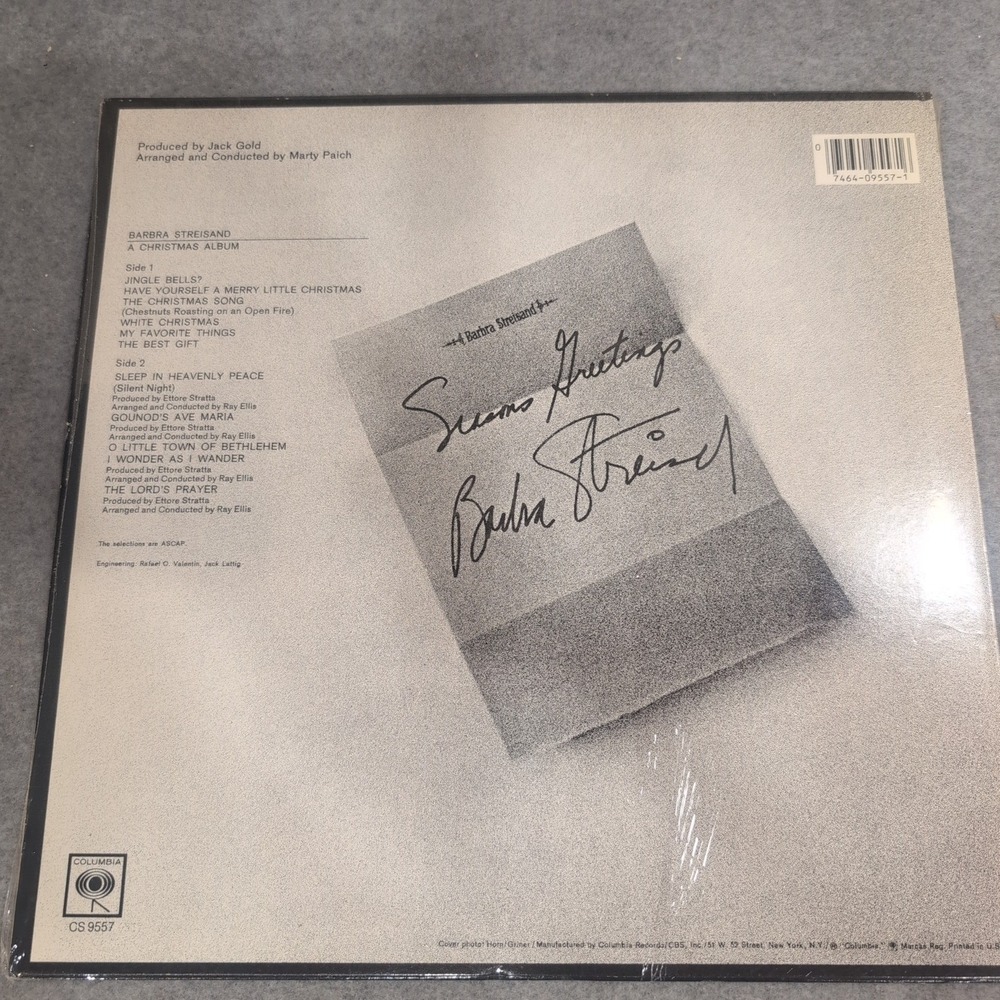 Barbra Streisand A Christmas Album Vinyl LP Columbia CS 9557 Holiday Stereo VG+ - Picture 2 of 6